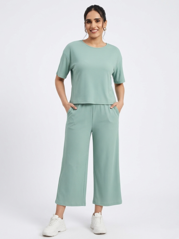 Women Ribbed Casual Co-ord Set